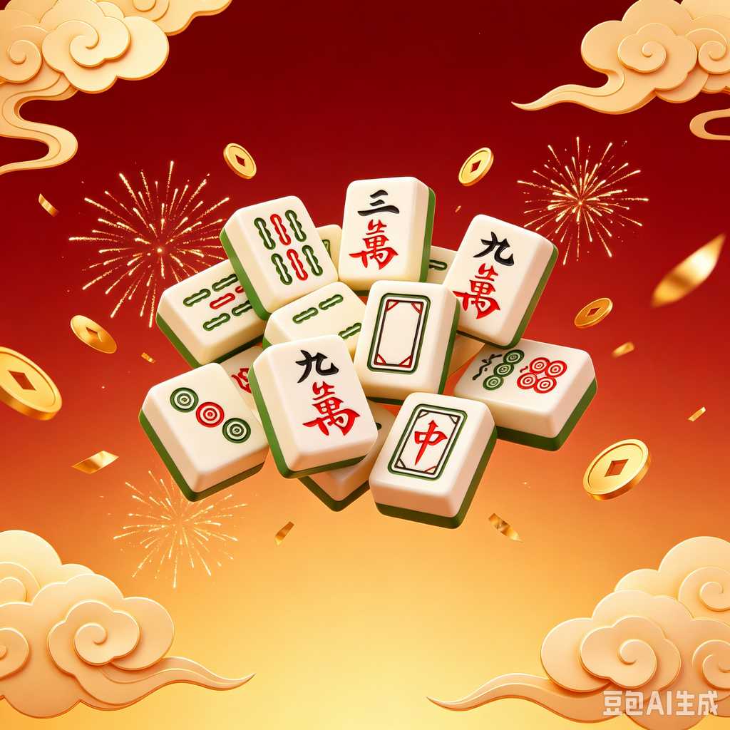 vintage text mahjong set
